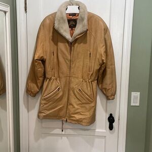 Wilson adventure bound Tan Shearling Safari Military Jacket small